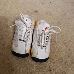 Jordan Kids White and Yellow Sneakers